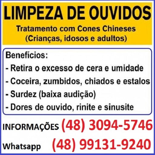 Cone Chinês Limpeza de Ouvidos - São José SC - Venda de Cone Chinês, Cone Hindu e Vela Hopi CONE CHINES - DÉ SCHMITZ - LIMPEZA DE OUVIDOS E VENDA DE CONE CHINES, CONE HINDU, VELA HOPI