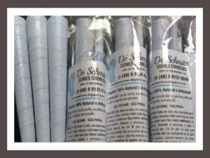 Cone Hindu e Chinês Artesanal Dé Schmitz para limpeza auricular e desobstrução de ouvidos - Produção com Parafina USP e Algodão Puro.